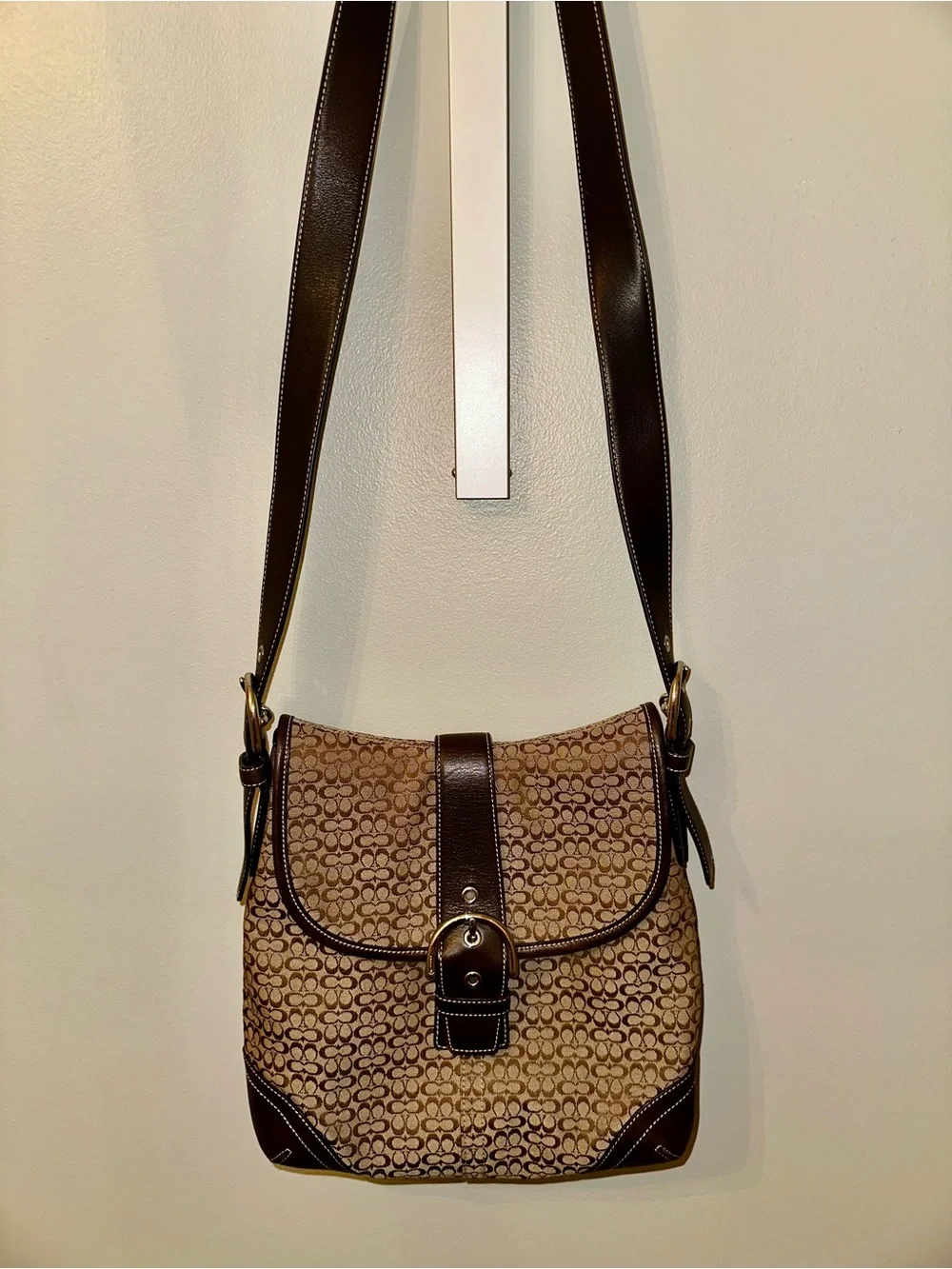 Vintage Y2K Coach Soho Signature Flap Bag in Brown Canvas/Leather - Picture 10 of 10